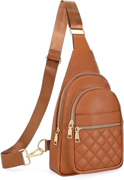 Sling Bag for Women Crossbody Leather Fanny Packs Chest Bag Fashion Sling Backpack Travel JASGOOD