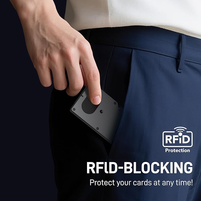 Slim Wallet for Men, Air Wallet Build in Airtag Chip, Smart Wallet Compatible with Apple Find My iOS Only, Minimalist Front Pocket Wallet RFID-Blocking Card Holder with Money Clip (Black)