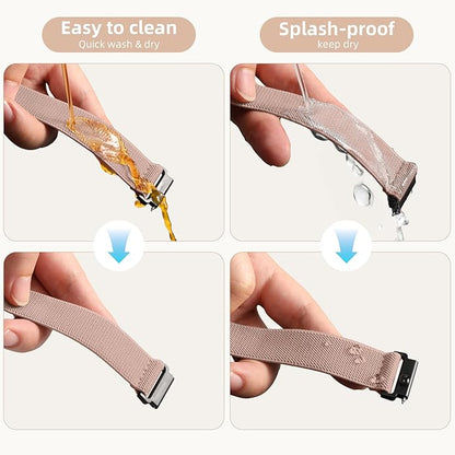 20mm Stretchy Watch Band Compatible with Garmin Vivoactive 5 6 Watch Bands,Quick Release Water-Resistant Nylon Elastic Strap for Vivoactive 3/Venu Sq/Sq 2/Sq Music, Forerunner 245/165/55/570 Women Men