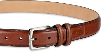 Haggar mens Leather Dress Belt for Suits and Pants - Classic, Formal, Business, Work