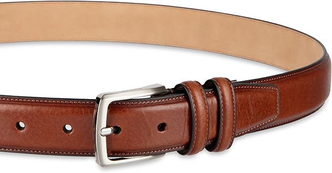 Haggar mens Leather Dress Belt for Suits and Pants - Classic, Formal, Business, Work