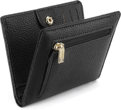 GAEKEAO Wallet Women RFID Blocking Small Bifold Vegan Leather Ladies Mini Purse with ID Window Zipper Change Pocket