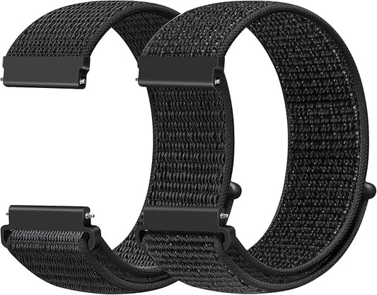 22mm Nylon Quick Release Watch Band Compatible with Samsung Galaxy Watch 3 45mm/Gear S3 Frontier/Garmin Venu 4 45mm/3 45mm/2/Vivoactive 4/Forerunner 570(47mm)/255/265/Amazfit Helio/Bip 6/5/Balance 2