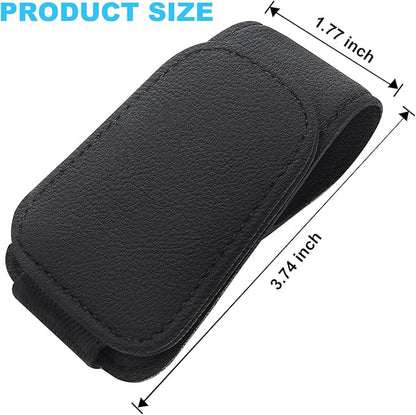 TCJJ Sunglasses Holders for Car Visor,Car Magnetic Glasses Holder Leather Sunglasses Clip and Ticket Card Clip Suitable for Car Interior Visor and Different Size Eyeglasses(Black/2)