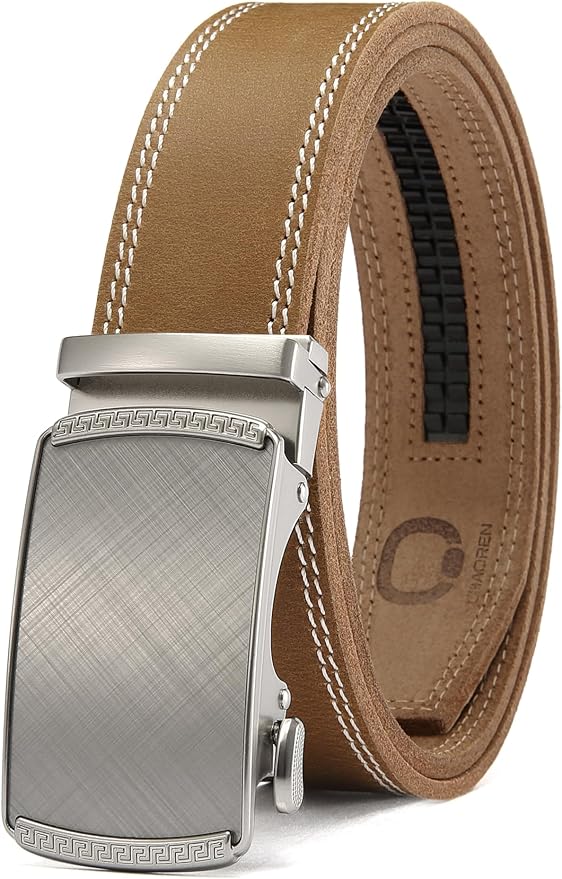 CHAOREN Mens Belt Leather Ratchet Belt - Customizable Fit, Effortless Style (35mm)