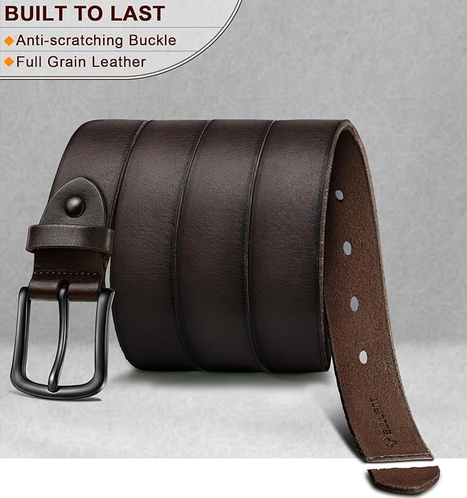 BULLIANT Men Belt Multi Pack,Leather Belt For Gift Men Golf Dress Casual Jean 7Holes 1 3/8"
