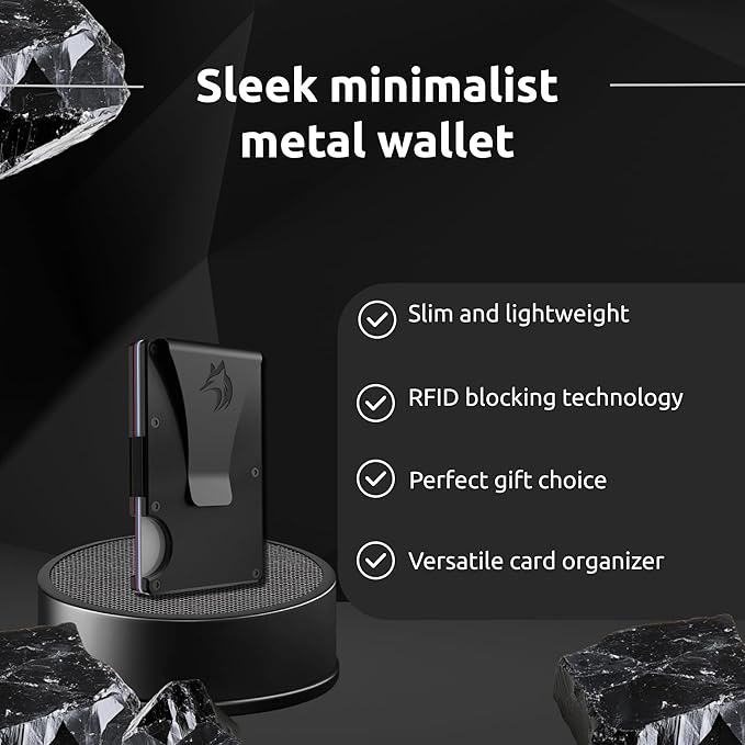 TRAVELINGO Slim RFID Blocking Wallet For Men - Light Weight, Durable & Compact- Minimalist Wallet With Money Clip (Obsidian)