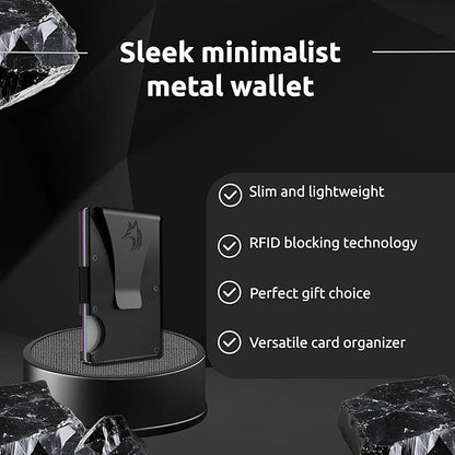TRAVELINGO Slim RFID Blocking Wallet For Men - Light Weight, Durable & Compact- Minimalist Wallet With Money Clip (Obsidian)