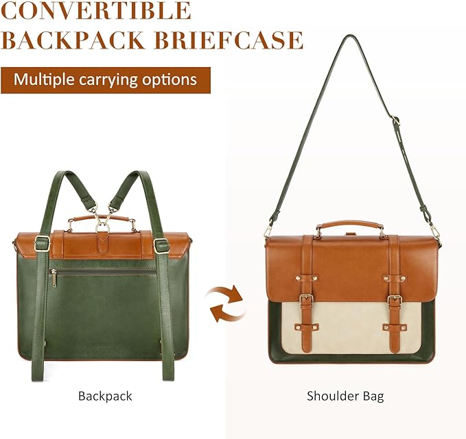 ECOSUSI Laptop Bag for Women Vegan Leather Messenger Bag Fashion Briefcase Computer Satchel Bag