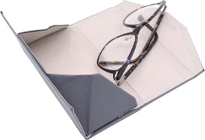 Real Sic Glasses Case for Men and Women - Magnetic Folding Hard Shell Sunglass Holder - Inspired by Solid Color