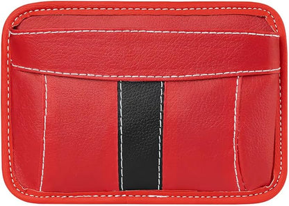 Car Seat Side Pocket Organizer, Leather Vehicle Seat Gap Filler Organizer, Automotive Console Side Cell Phone & Sunglasses Holder Storage Bag, Universal for SUV Automobile Truck (Red)