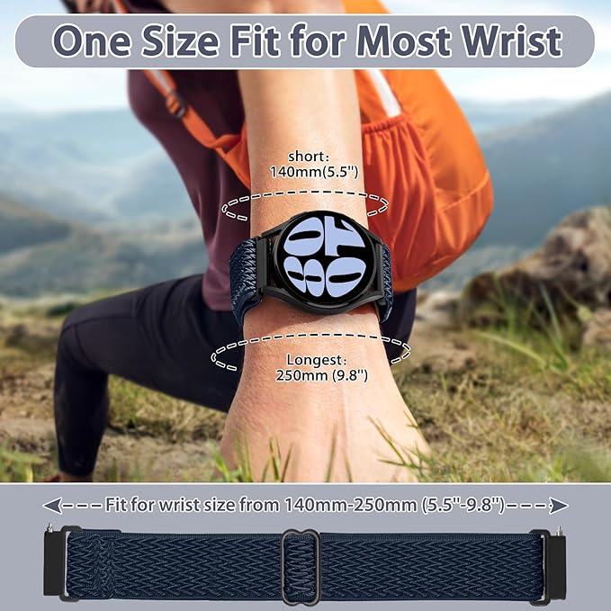 TumpCez Quick Release Watch Band - Choice of Width -18mm 19mm 20mm 22mm 24mm Watch Bands, Solo Loop Adjustable Elastic Nylon Watch Straps Replacement Wristband for Men Women