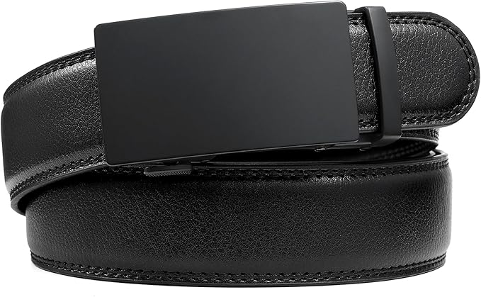 Founders & C Ratchet Belts for Men-Black/Brown Belt Leather 1 3/8" for Casual Dress-Micro Adjustable Belt
