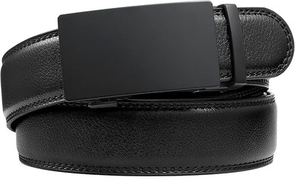 Founders & C Ratchet Belts for Men-Black/Brown Belt Leather 1 3/8" for Casual Dress-Micro Adjustable Belt