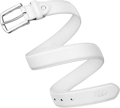 Falari Men Genuine Leather Casual Dress Belt With Single Prong Buckle, Classic Style Belt