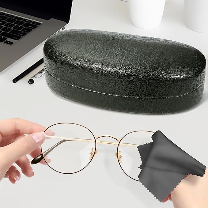 molshine Hard Shell Sunglasses Case,Classic Large Glasses Case for Sunglass, Eyeglasses with Cleaning Cloth, Pocket