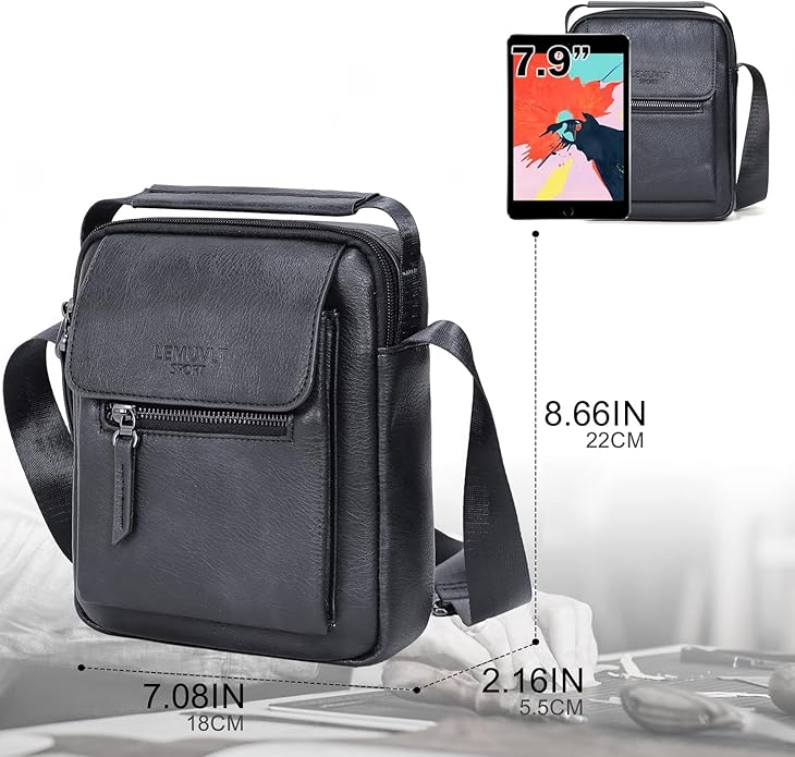 Medium & Small Crossbody bag for men shoulder bag mens purse satchel leather messenger bag gift