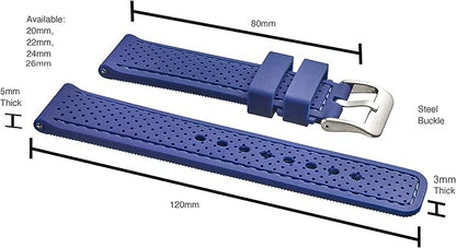 ALPINE Sporty Premium Soft Silicone Adjustable Watch Band - Replacement Rubber Watch Bands for Women & Men - Waterproof Quick Release Watch Straps - Compatible with Regular & Smart Watch Bands