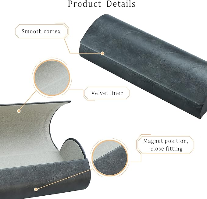 LifeArt Eyeglass Case Hard Shell, Portable Sunglass Case for Women and Men, fashionable PU Leather Eyeglass Case, Lightweight