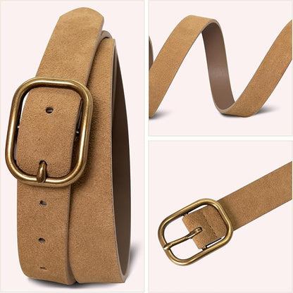 MJNUONE Leopard Print Belt for Women Leather Waist Belts Classic Needle Buckle Animal Printed forJeans dress Party Outfits