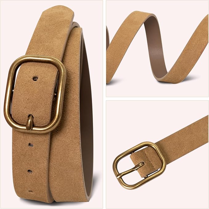MJNUONE Leopard Print Belt for Women Leather Waist Belts Classic Needle Buckle Animal Printed forJeans dress Party Outfits