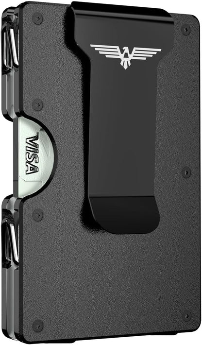 Lenvoten Upgraded Hinged Minimalist Wallet for Men | Slim Metal RFID Blocking Wallet | Credit Card Holder & Money Clip Holds 20 Cards | Premium Scratch-Resistant Finish | Ideal Gift for Men