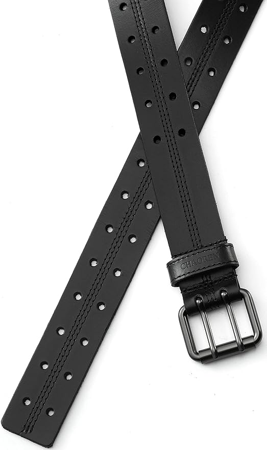 CHAOREN Work Belts for Men Heavy Duty - 1.5" Full Grain Leather Belt Casual - Fully Adjustable, Double Prong