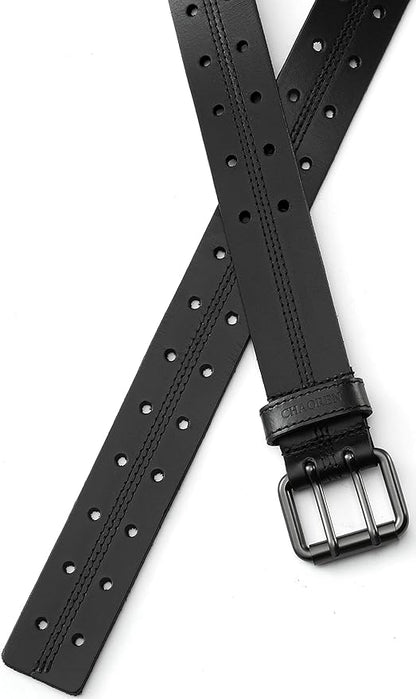 CHAOREN Work Belts for Men Heavy Duty - 1.5" Full Grain Leather Belt Casual - Fully Adjustable, Double Prong