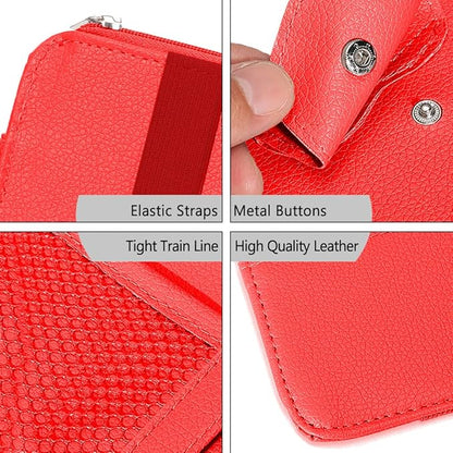 1 Pack Car Sun Visor Organizer, Sunglasses Holder for Car Sun Visor, Auto Interior Accessories Pocket Organizers Can Store for Sunglasses, Documents, Cards, Pen, Drivers License (Red)