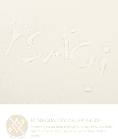 YSAGi Non-Slip Leather Desk Pad, Desk Matt for Desktop, Waterproof Laptop Computer Keyboard Mat, Table Protector Blotter Mat, Large Mouse Pad for Office/Work/Home/Decor(Cream, 31.5" x 15.7")
