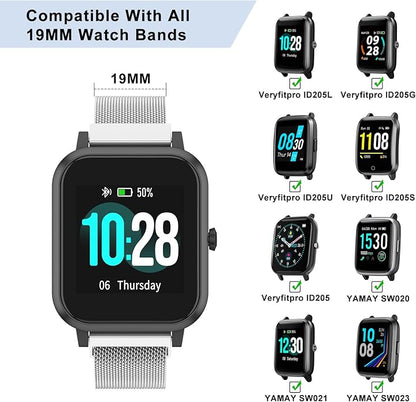 Vanjua 18mm 19mm 20mm 22mm Watch Band Quick Release Replacement Wristbands, Stainless Steel Metal Mesh Loop Adjustable Magnetic Replacement Straps Bands for Men Women