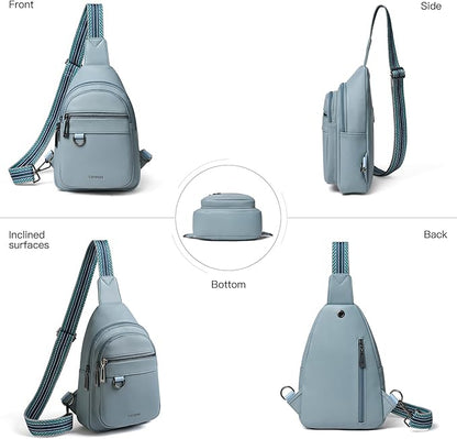 Leresas 7L Sling Bag for Women Men Vegan Leather Crossbody Bags Fanny Pack Purse Backpack Over Shoulder Bag Travel Anti Theft