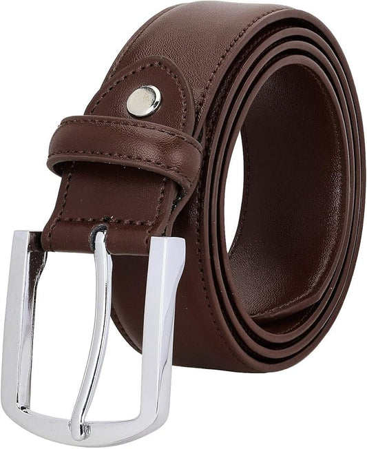 Falari Men Genuine Leather Casual Dress Belt With Single Prong Buckle, Classic Style Belt