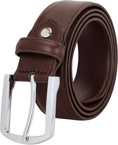Falari Men Genuine Leather Casual Dress Belt With Single Prong Buckle, Classic Style Belt