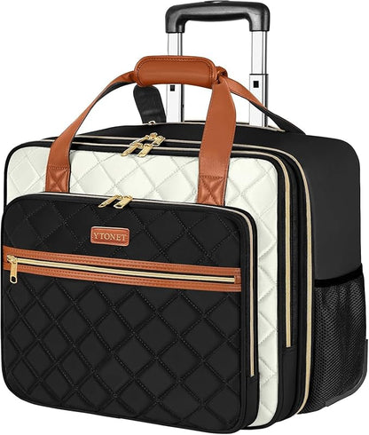 Ytonet Rolling Laptop Bag, Rolling Briefcase for Women, 17.3 Inch Laptop Bag with Wheels, Computer Bag with Wheels Laptop Case for Work Travel College Business Wife Mom Overnight Teacher