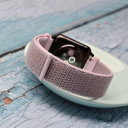 WOCCI 22mm Adjustable Nylon Watch Band, Quick Release Sport Loop Strap (Sand Pink)