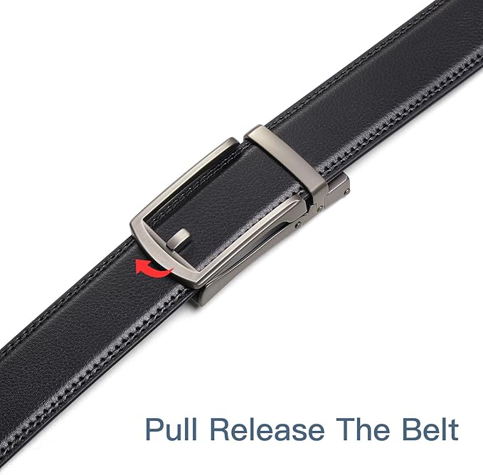 SENDEFN Men's Leather Dress Casual Belt 1 3/8" Automatic Adjustable Click Buckle Belts with Gift Box