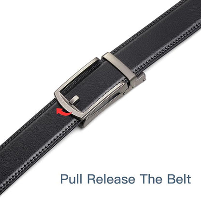 SENDEFN Men's Leather Dress Casual Belt 1 3/8" Automatic Adjustable Click Buckle Belts with Gift Box