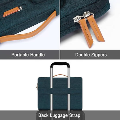 MOSISO 360 Protective Laptop Case 16 inch, 15-15.6 inch Laptop Sleeve Compatible with MacBook Pro 16, HP Acer Dell Lenovo ASUS, Side Open Carrying Case with 4 Zipper Pockets&Handle, Teal Green