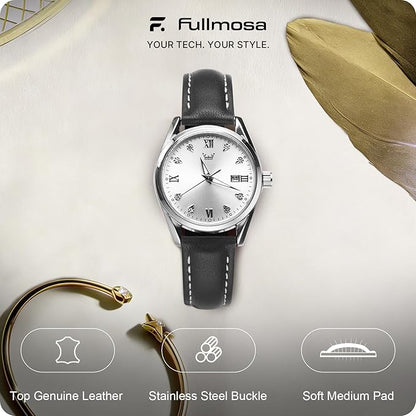 Fullmosa Watch Band, Quick Release Leather Watch Strap for Men Women, Replacement Bands Width 12mm 14mm 16mm 18mm 19mm 20mm 21mm 22mm 24mm