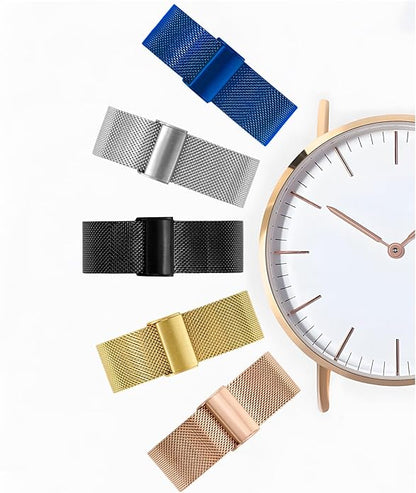 TStrap Mesh Watch Band Metal - Black Quick Release Watch Bands for Men Women - Stainless Steel Smart Watches Strap Bracelet Replacement - 10mm 12mm 14mm 16mm 18mm 20mm 22mm