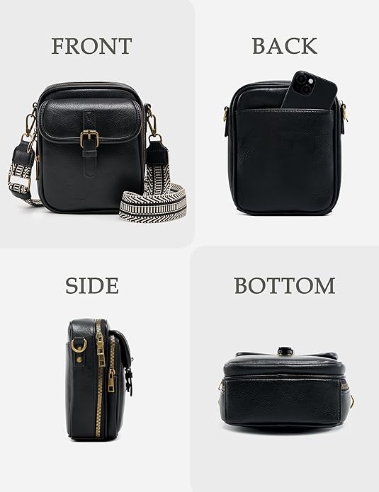 Crossbody Bag for Women Men, Vegan Leather Anti-Theft Messenger Shoulder Bag, Vintage Cross Body Purse with Card Slots