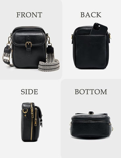 Crossbody Bag for Women Men, Vegan Leather Anti-Theft Messenger Shoulder Bag, Vintage Cross Body Purse with Card Slots