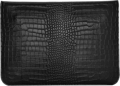 MOSISO Laptop Case 13 inch, 13 inch Laptop Sleeve Compatible with MacBook Neo 13 A18 Pro A3404 Air M4 M3 M2 M1 2026-2018 / Pro M2 M1 2026-2016, Crocodile Grain PU Leather Flap Case Bag, Black
