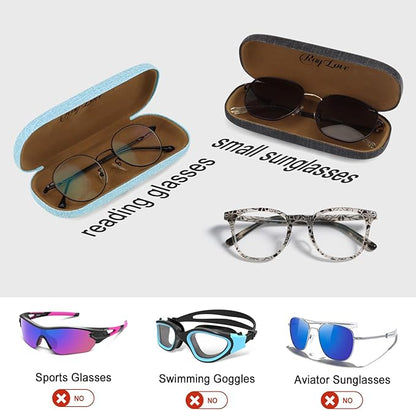 RayLove 3-Pack Hard Shell Eyeglasses Case Large Reading Glasses Hard Case