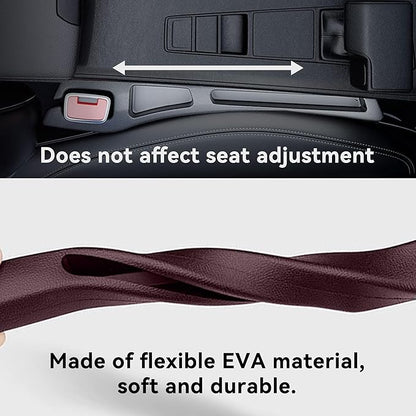 Car Seat Gap Filler Organizer, 2PCS Multifunctional Vehicle Fill Gap Blocker with Storage Slot Between Seat & Console, Anti-Drop Auto Interior Organization, Universal Fit (Red)