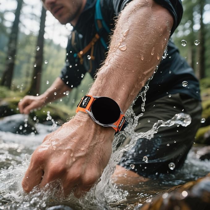 22mm Band Compatible with Samsung Galaxy Watch 3 Band 45mm/Galaxy Watch 46mm/Gear S3 Frontier/Classic for Men,Rugged Fabric Nylon Strap for Garmin Venu 3 2/Vivoactive 4/Forerunner 265/255,L