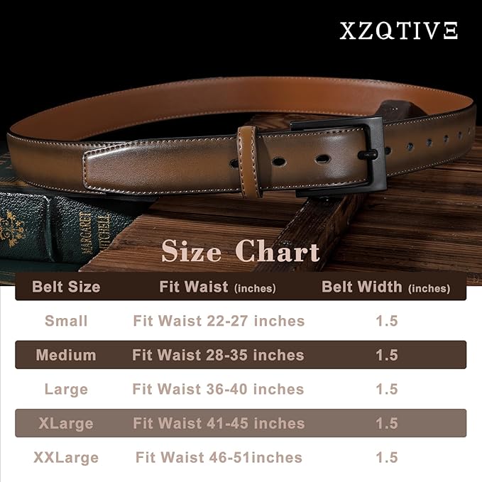 XZQTIVE TSA Belt For Men Metal Free Dress Belts Hypoallergenic Leather Belt With Black Buckle Nickle Free