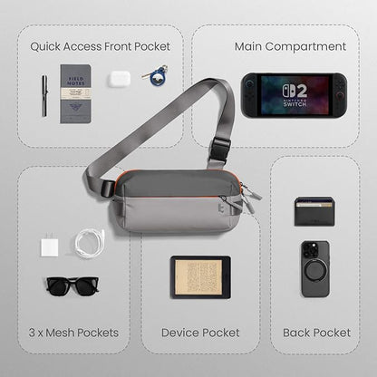 tomtoc Compact EDC Sling Bag 3L-10L, Minimalist Crossbody Bag Chest Shoulder Pack for Men Women, X-pac/Recycled Polyester
