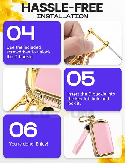 Lucrum Compatible with Mazda Key Fob Cover & Leather Keychain - TPU Case for 3, 6, CX-5 CX-9 CX-30 CX-50 CX-70 (2019-2025)
